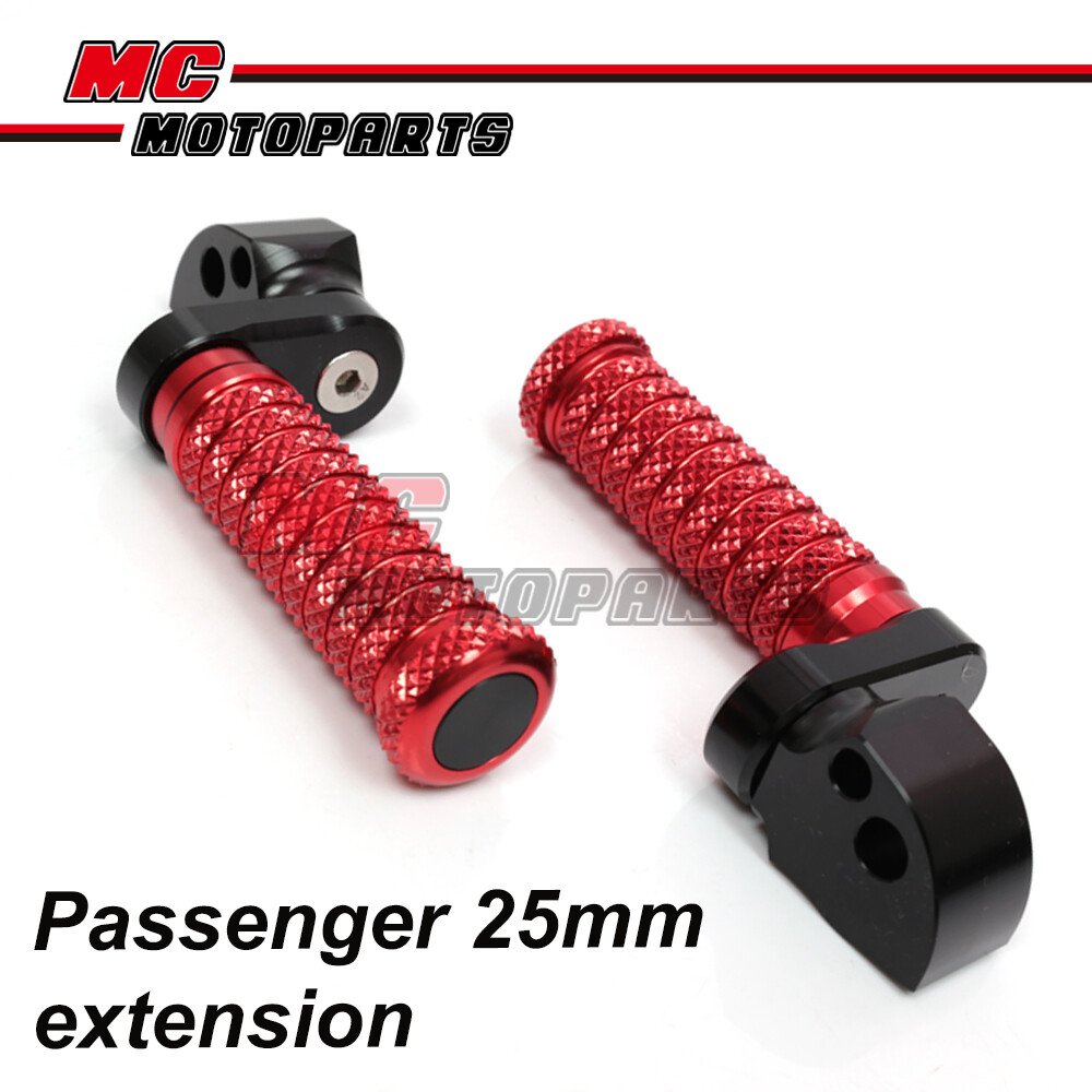 MGrip Red Pillion Foot Pegs 25mm Lower For Buell XB12R Firebolt 2004