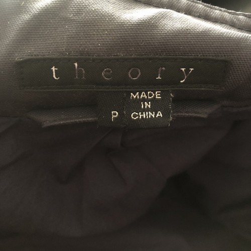 Theory Macaire Navy Leather Cotton Canvas Jacket Safari Style Sz Small NWT $750 - Picture 8 of 10