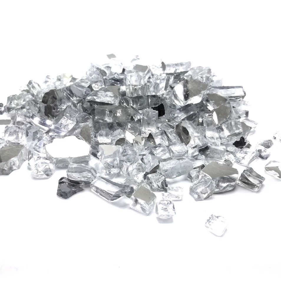 Clear Reflective 1/2" Premium Silver Reflective Fire Glass Fireplace & Fire Pit - Image 3 of 4