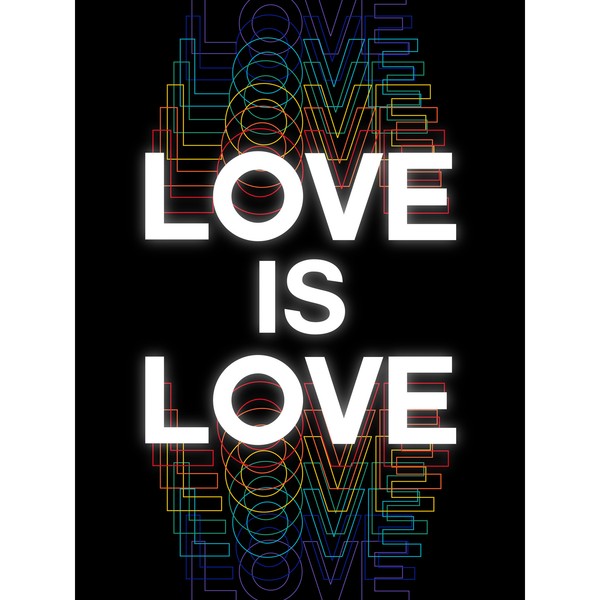 Liebe Ist Liebe Regenbogen Retro Ungerahmter ExtragroßEr Druck-image