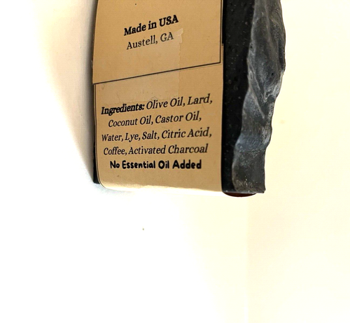 Activated Charcoal & Coffee Unscented Soap Bar, No Essentail Oils, No Dyes, 4 Oz - Picture 5 of 6