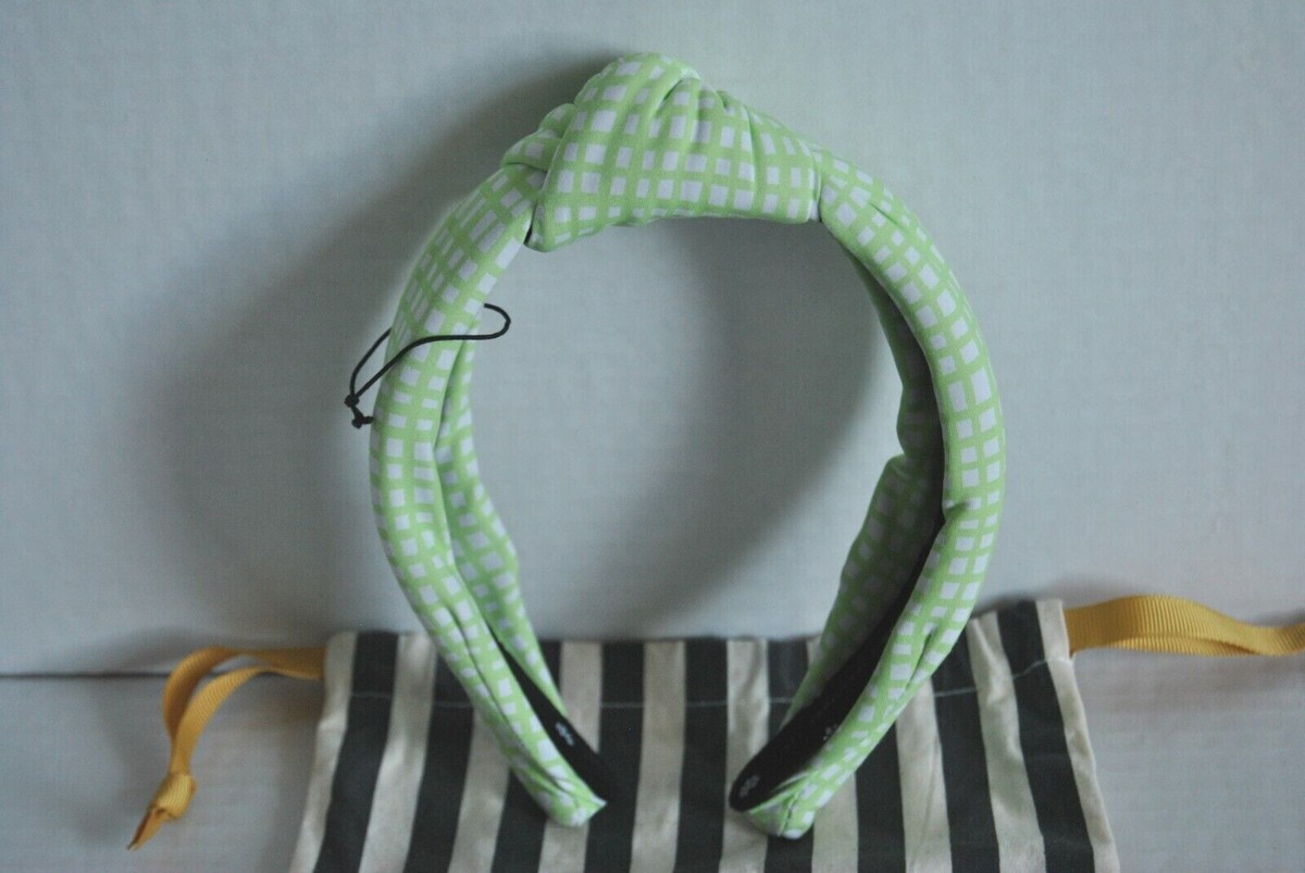 Lele Sadoughi Pistachio Gingham x Solid & Striped Printed Hard visor NWOT NWOT LELE SADOUGHI Solid & Striped Pistachio Gingham Knotted  main image 4