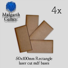 4x Rectangle 50x100mm MDF Bases Miniature Warhammer Laser Cut 40K FAST SHIPPING
