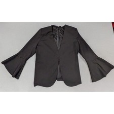 Ingredients Blazer Women Medium Black Excellent Bell Sleeve Open Front Jacket