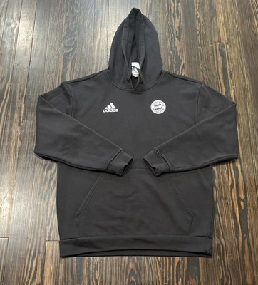 Adidas Bayern Munchen Hoodie Men s Medium Black Cotton Polyester 