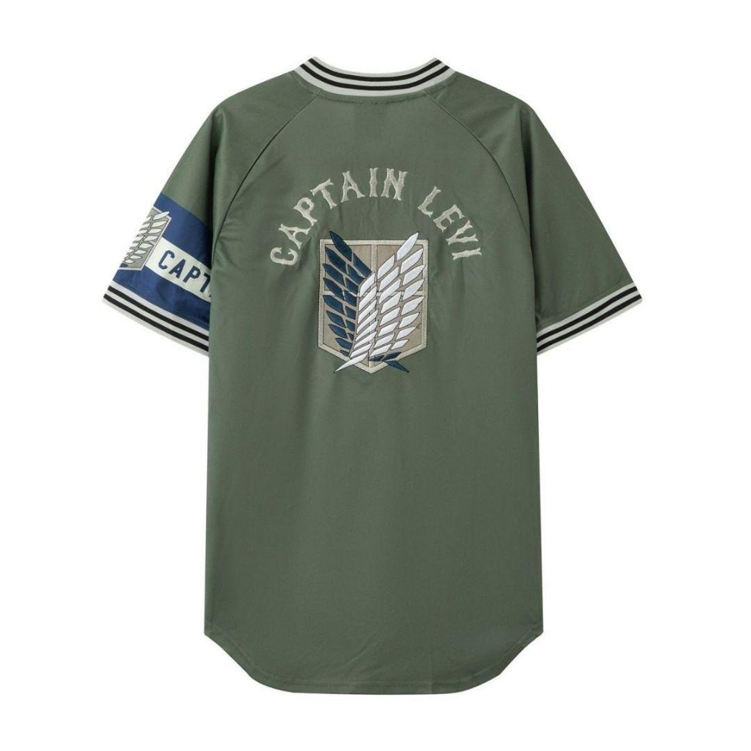 Attack on Titan Official Jersey T-Shirt Short Sleeve Embroidered L View 3