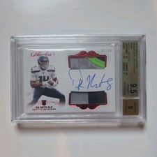 2019 Flawless DK METCALF BGS 9.5 Rookie Auto Dual Patch Ruby /15 RPA Seahawks RC
