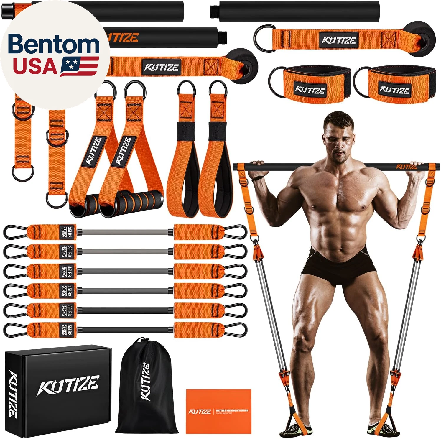Pilates Bar Kit with Resistance Bands, Heavy Duty for Men, Training Bands with
Opens in a new window