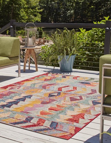 Outdoor Modern Collection Area Rug - Tamarindo (2' x 3' 1" Rectangle, Multi/ ...