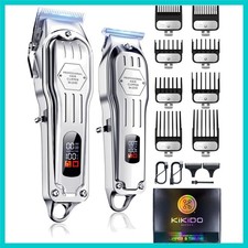 High-Torque Men's Hair Clippers - Silent Rechargeable Trimmers with LED Display