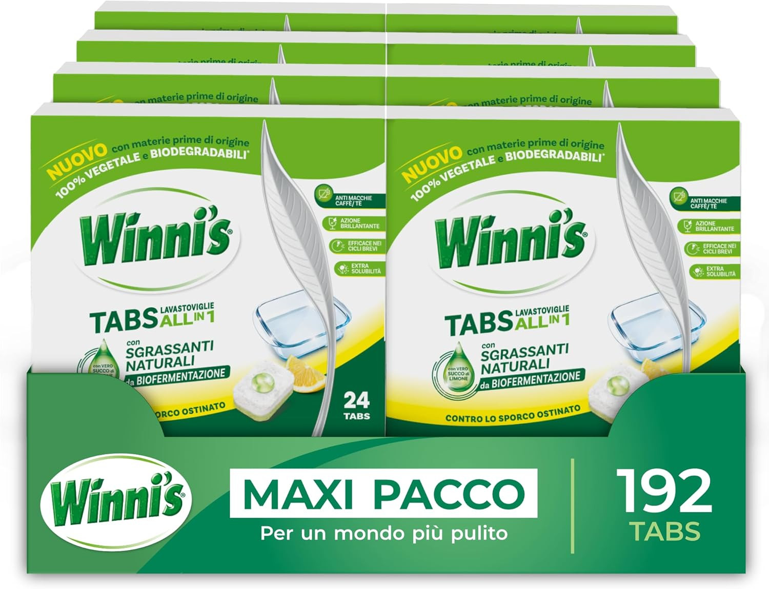 192 Tabs Lavastoviglie Multiazione: Pulizia Profonda e Brillantezza Unica