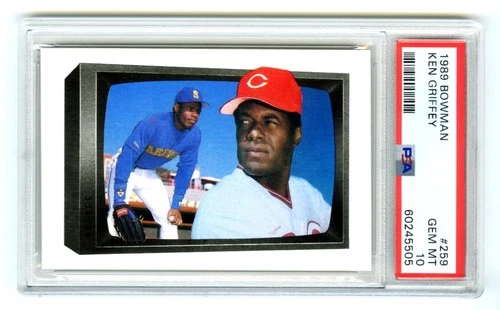 KEN GRIFFEY JR.&SR~1989 BOWMAN PSA-10 GEM-MT JR.'S ROOKIE RC CARD#259 (NEW CASE)