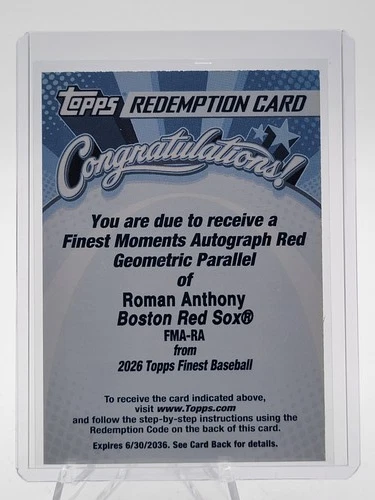 2026 Topps Finest Roman Anthony Red Geometric (RAW)