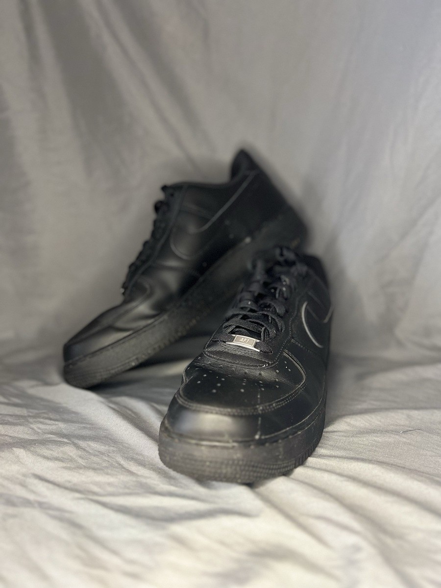 Nike Air Force 1 Mens‎ 12 Triple Black Leather Shoes Sneakers 315122-001 Jordan Nike Air Force 1 Low Black Black 315122-001 Men main image 3