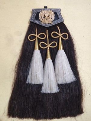  Scottish Regimental Horsehair Sporran Pipe Band Kilt Dress Cantle 3 Tassel