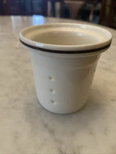 WHITE PORCELAIN TEA STRAINER OR INFUSER FOR STANDARD CUP 2.75" Tall