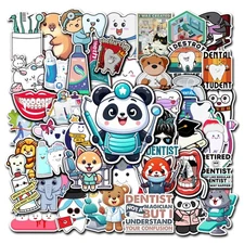 Pack 50 PCS Dentist Stickers Doctor Funny for Children Kids Teens Adults Viny...
