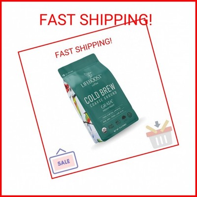 Lifeboost Low Acid Cold Brew Coffee   Organic Coarse Ground Medium Roast for Col