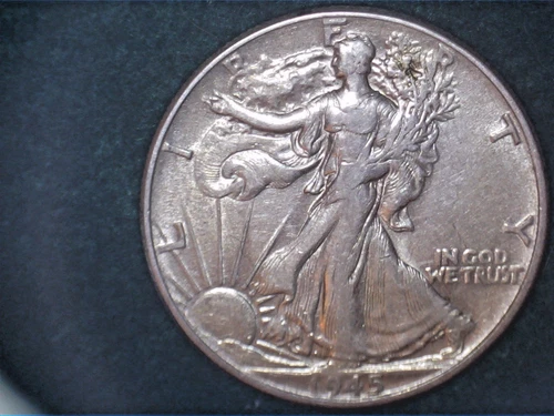1945  Liberty Walking Half,  Uncirculated Ave, .3617 Oz Silver (US-8966)