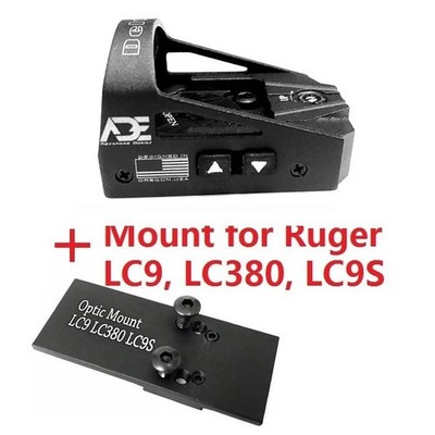 Ade Delta RD3-012 Red Dot Sight for Ruger LC9 LC380 LC9S + Mount