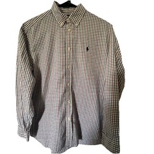 Boys Ralph Lauren Long Sleeve Cream/Blue/Red/Brown Button Down Shirt - L 16-18