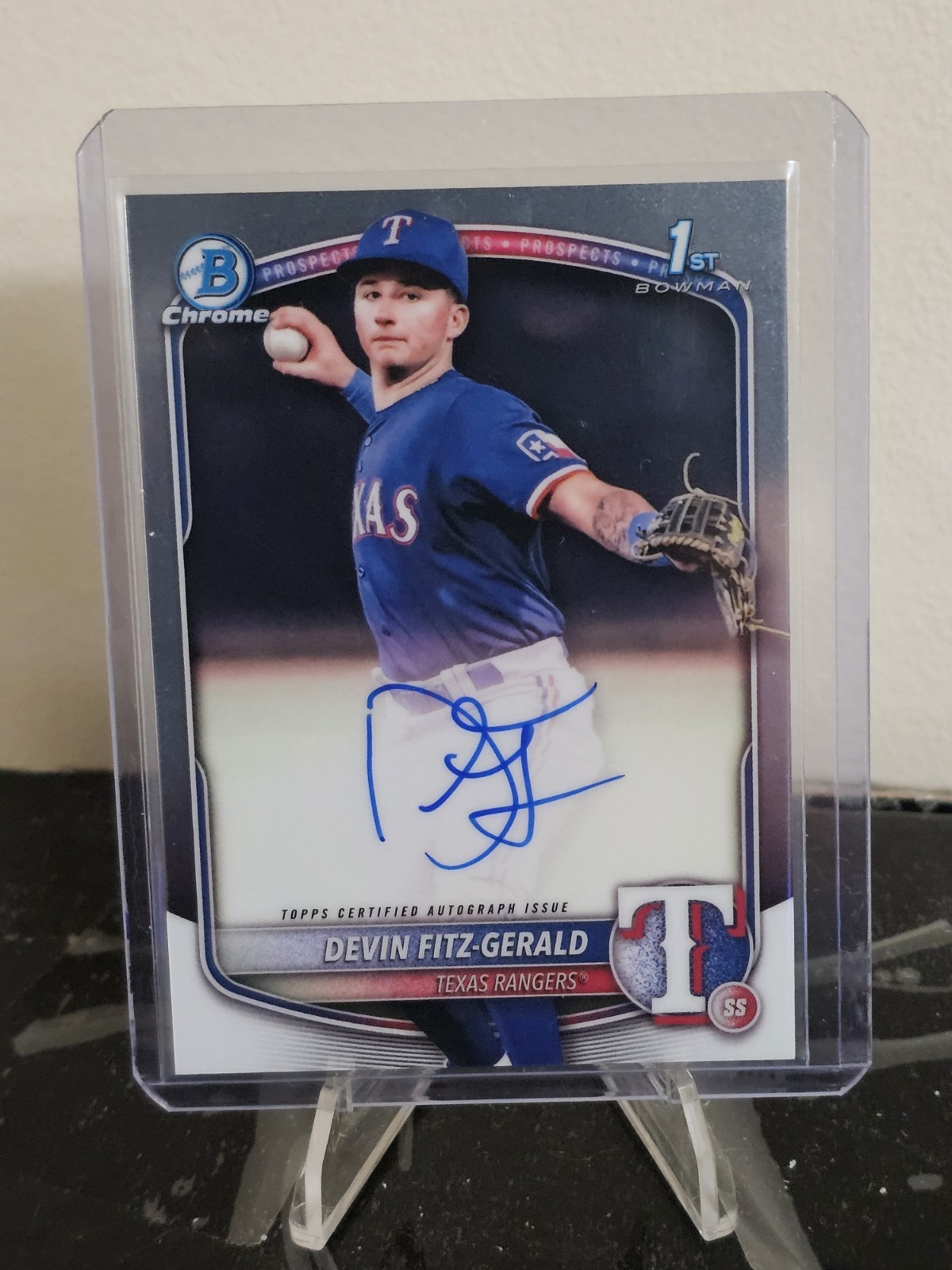 Devin Fitz-Gerald 1st AUTO 2025 Bowman Chrome #CPA-DF Rangers 003