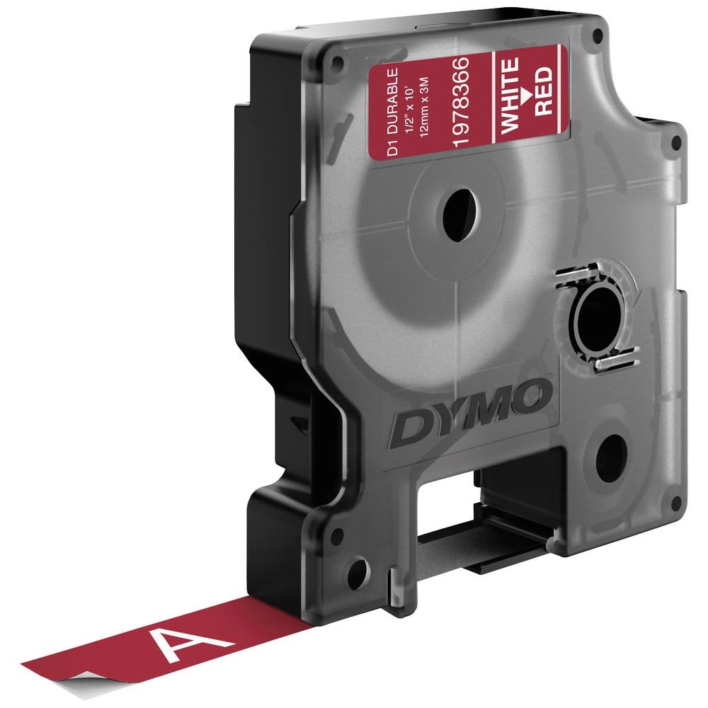 Ruban vinyle DYMO D1 12 mm blanc rouge résout les problèmes de signalisation