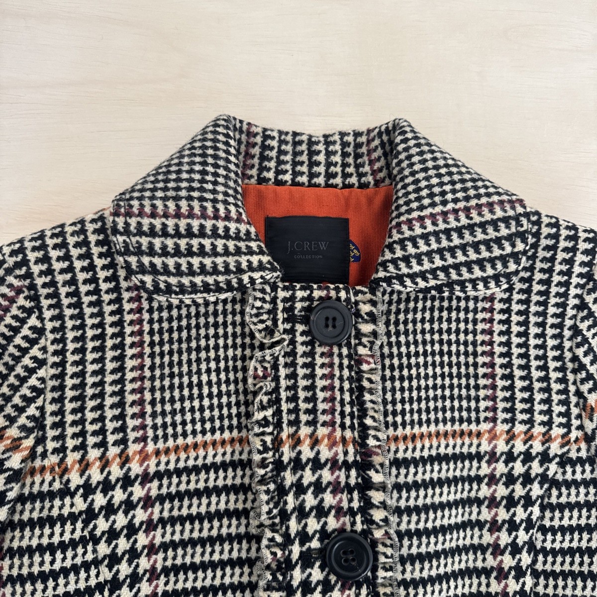 Jcrew check belted Jumbo Wool Tweed Plaid Coat Jacket Womens 0 | eBay