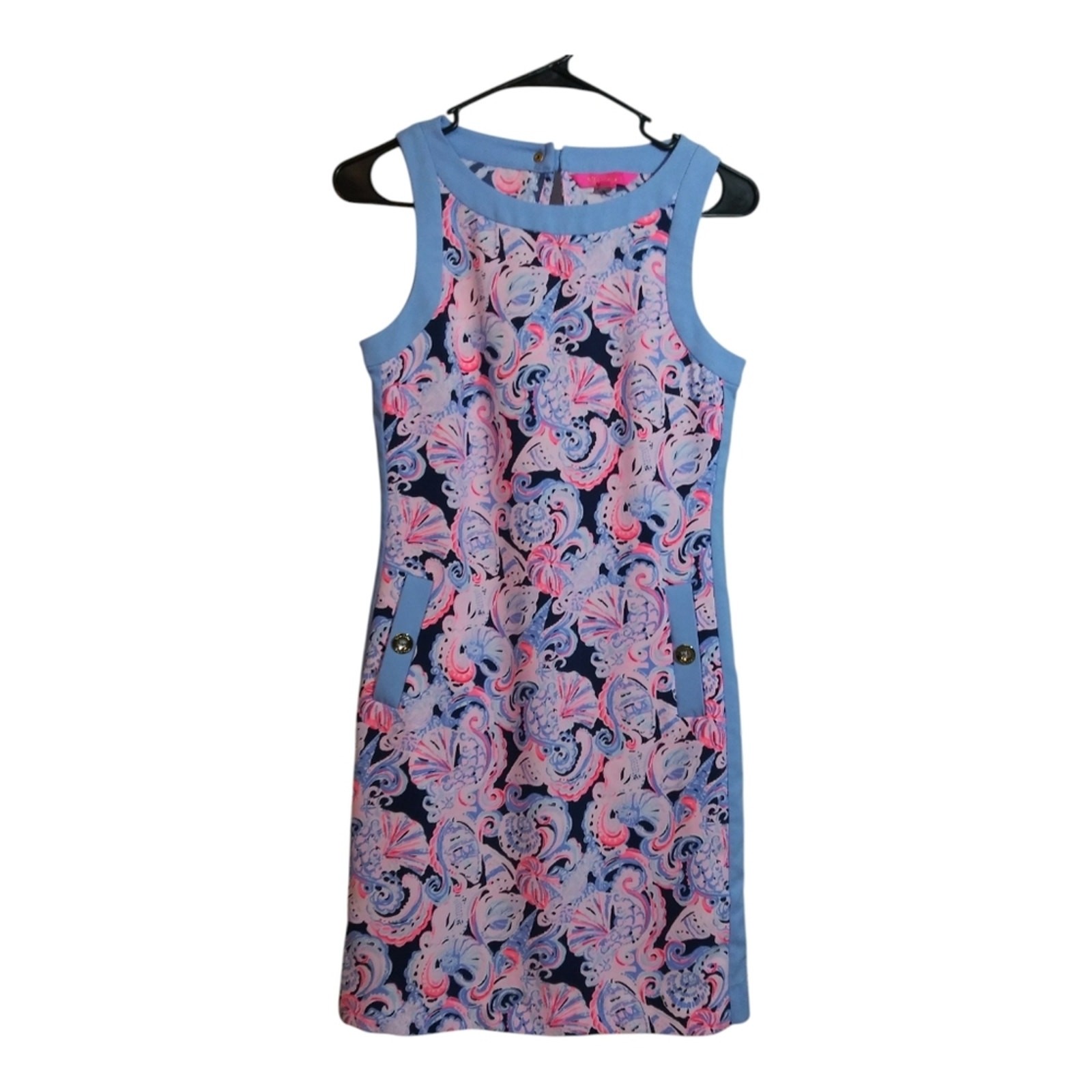 Lilly Pulitzer Angie Stretch Shift Dress In High Tide Navy Its For‎ Shore Sz 00