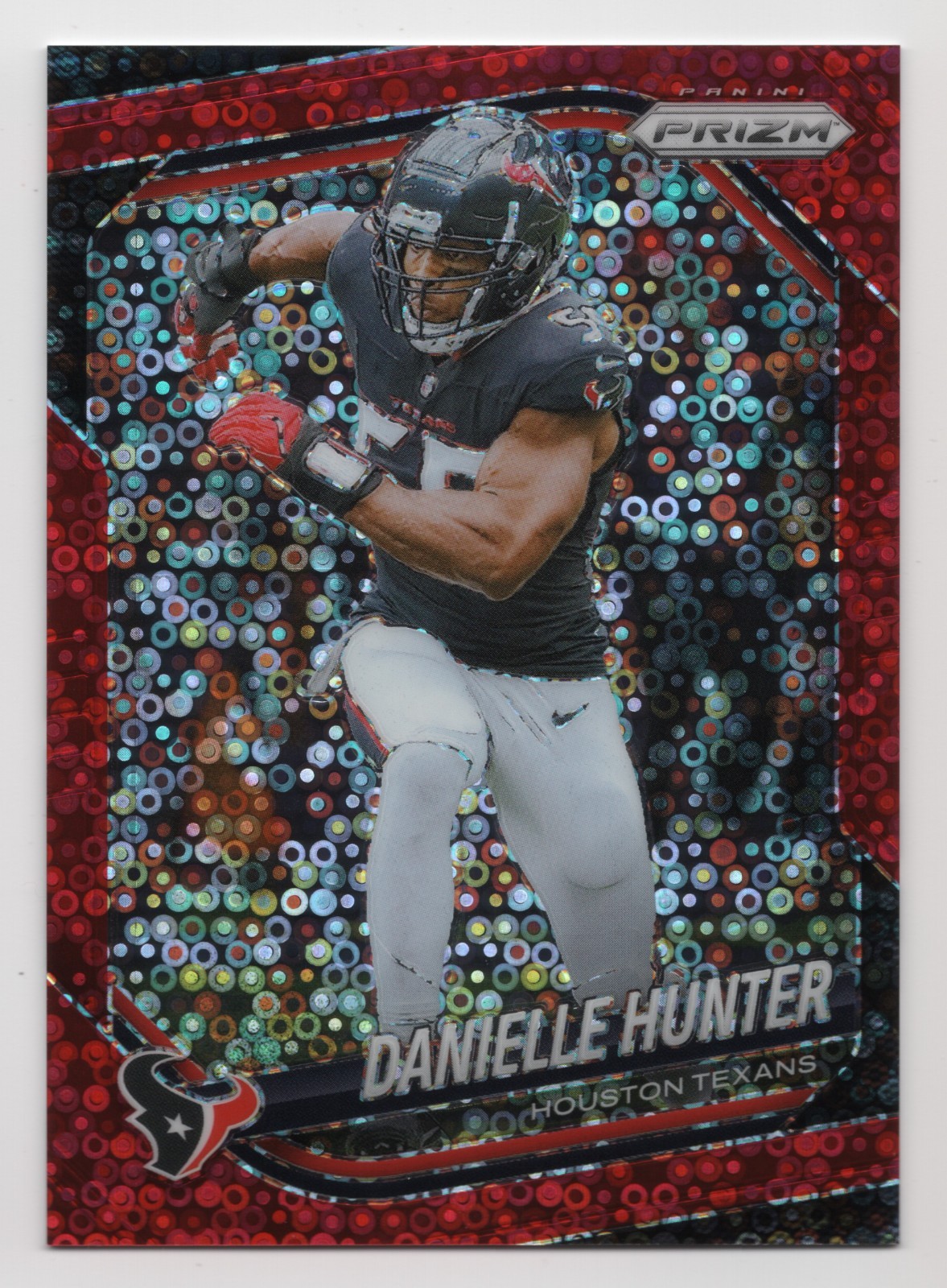 2025 Panini Prizm DANIELLE HUNTER #48 Red No Huddle Prizm /99-Texans