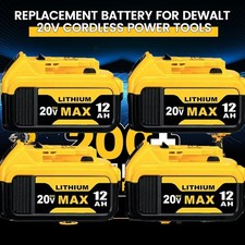 4Pack 12.0AH For DeWalt 20V 20 Volt Max XR Lithium Ion Battery DCB206-2 DCB205-2