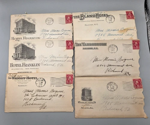 VTG 1920's Handwritten Love Letters Correspondence Hotel Corporate Stationery