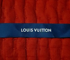 Authentic 1" Wide Blue Louis Vuitton Ribbon With White Lettering - 1 Yard