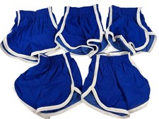 Vintage Gym Shorts Lot 5 Pairs Dodger 80s XS Blue White NOS Bulk High Waist
