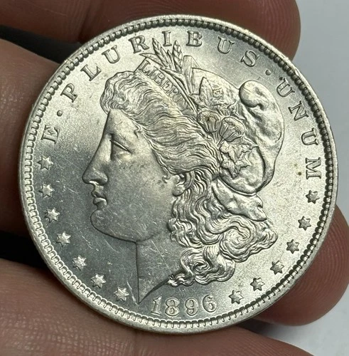Mint State 1896-P Morgan Silver Dollar (original surfaces) U.S. $1 Coin Low MS