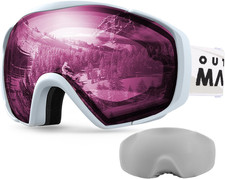 Ski Goggles Anti-Fog UV400 Protection OTG Snowboard Goggles with Cover Men Women