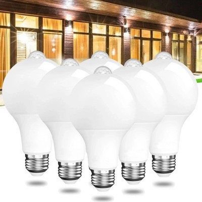 1-6PCS PIR Auto Motion Sensor LED Light Bulbs E26 9W Equivalent 90W Bulbs E27