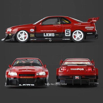 1:18 NISSAN GT-R34 Skyline Alloy Diecast Racing Car Model Sound/Light Gift NEW