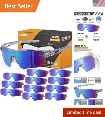 12 Pack Safety Glasses, ANSI Z87.1+UV Protective Eyewear, Impact Resistant An...
