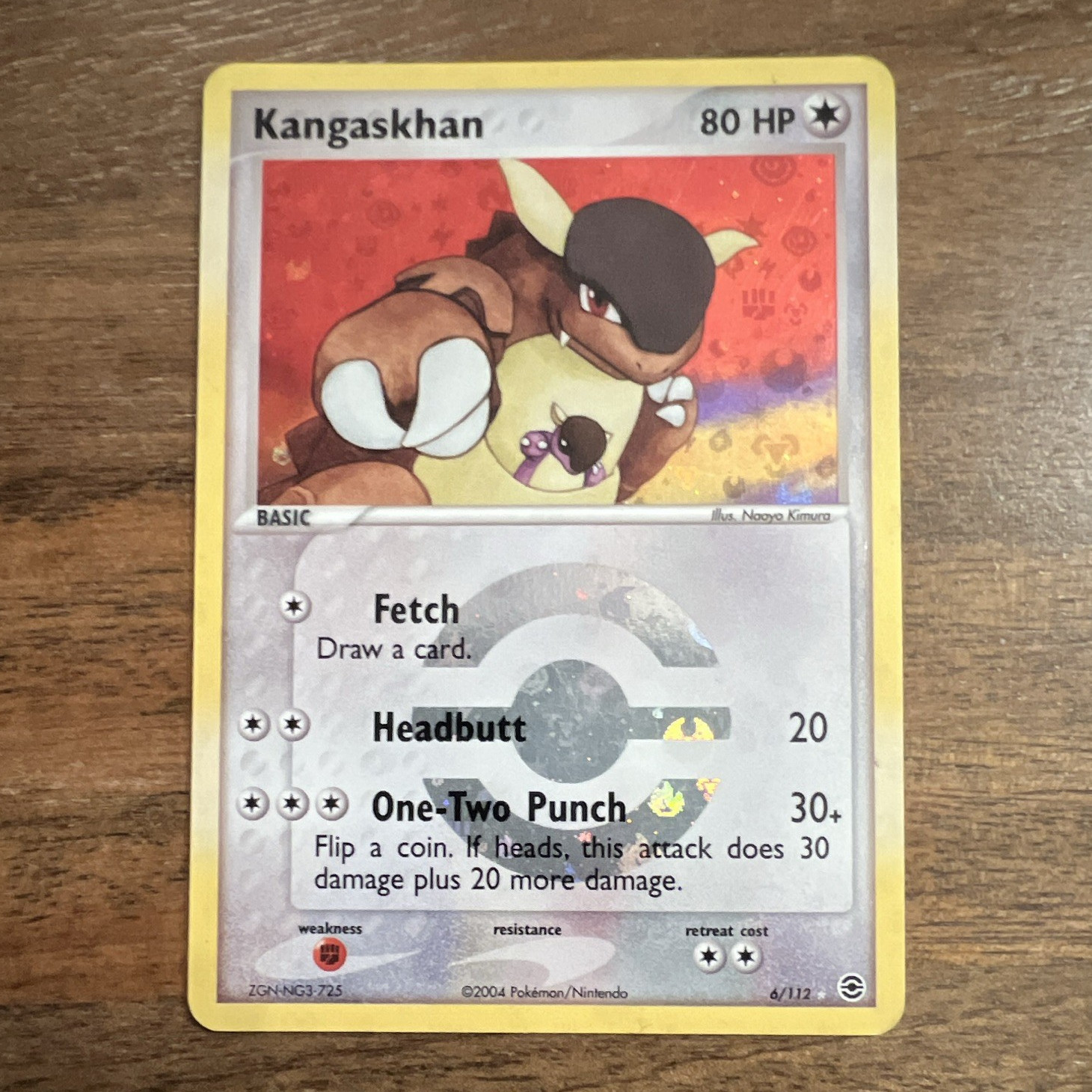 Pokemon TCG Kangaskhan 6/112 FireRed & LeafGreen Reverse Holo Rare 80 HP