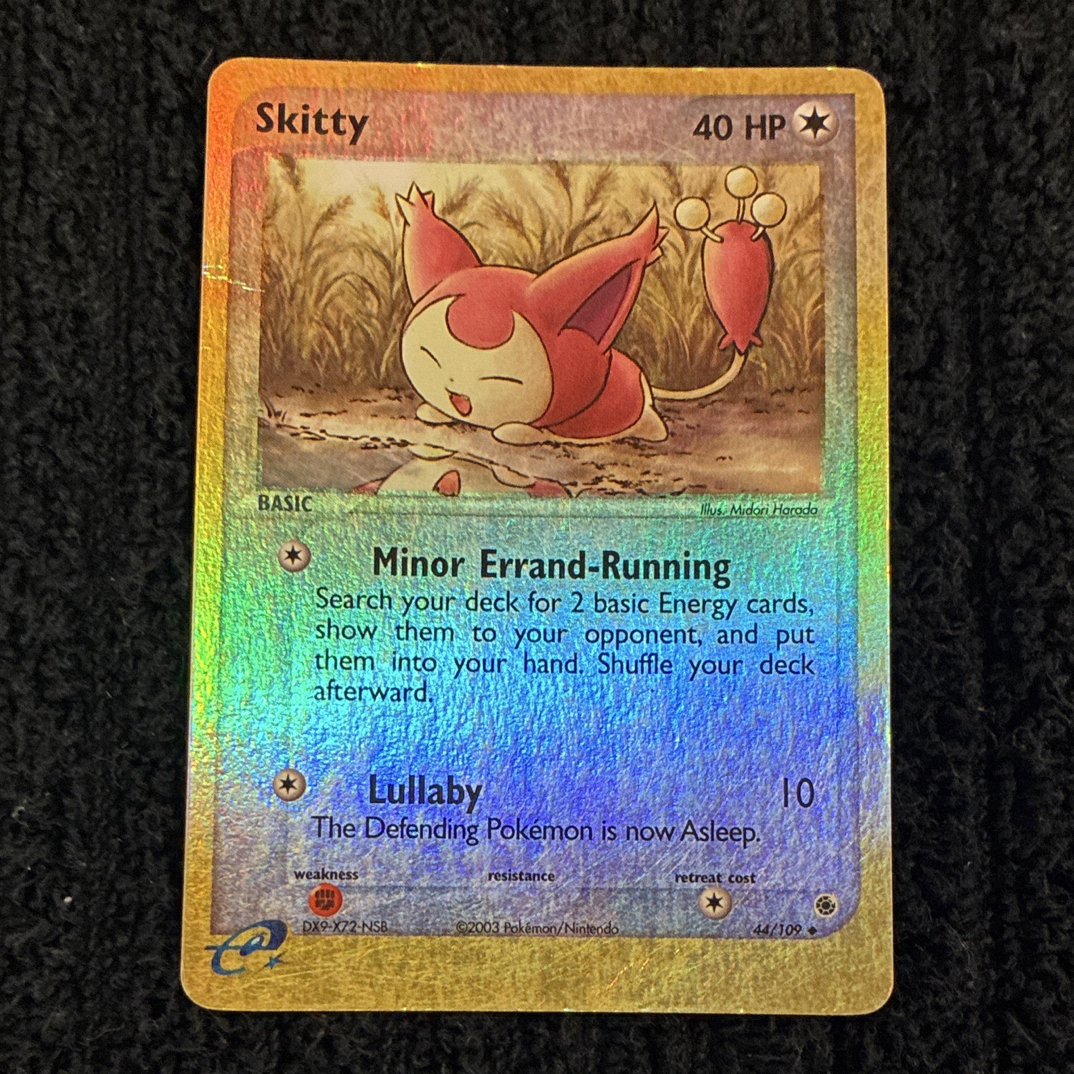 Nintendo Pokemon TCG Skitty 44/109 EX Ruby & Sapphire Reverse Holo 2003 ENG 40HP
