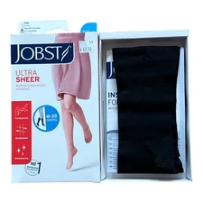 Jobst 119423 Ultra Sheer Womens Compression Hose Large Knee 15-20 mmHg Black