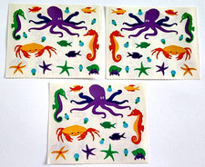 Mrs Grossman Stickers 1991 Sea Life Vintage Ocean 3 Sheet Lot NOS Scrapbook