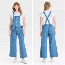 NWT Isabel Maternity Sailor Wide Leg Denim Overalls Size 16
