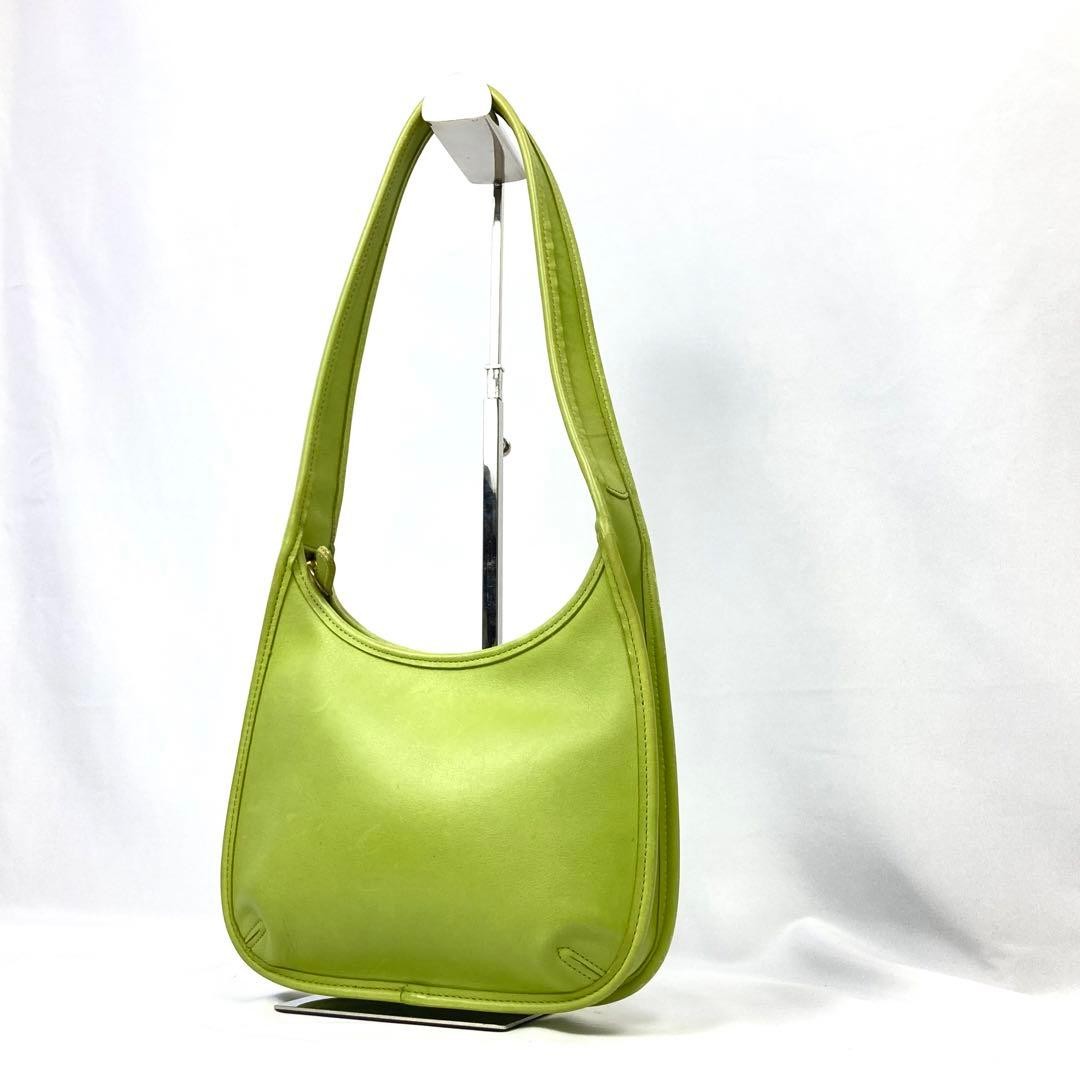 COACH Ergo 9020 Shoulder Bag Lime Green Leather USA Vintage Women