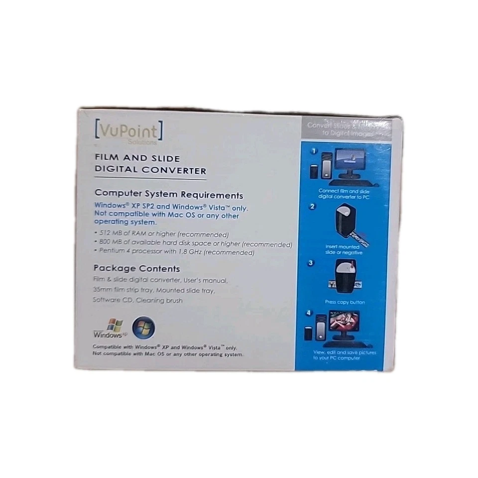 VuPoint Solutions Digital Film Slide Converter 35mm Slides/Negatives New In Box - Image 4 of 4