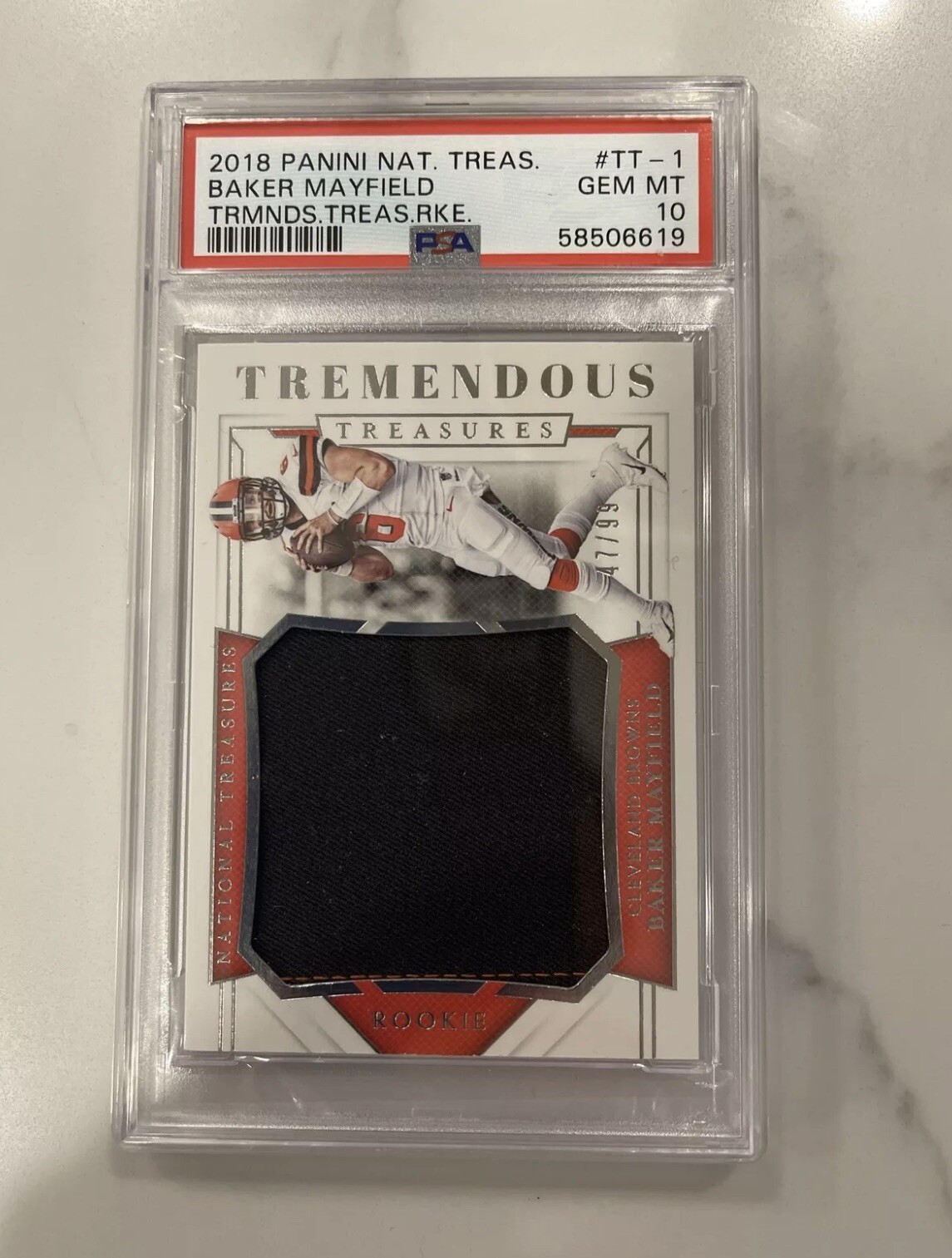 Baker Mayfield Panini National Treasures Tremendous Treasures Rookies #TT1 Base