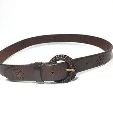 Gap Women's Belt Brown 34 Medium Leather Floral Casual Jeans Dress Ladies