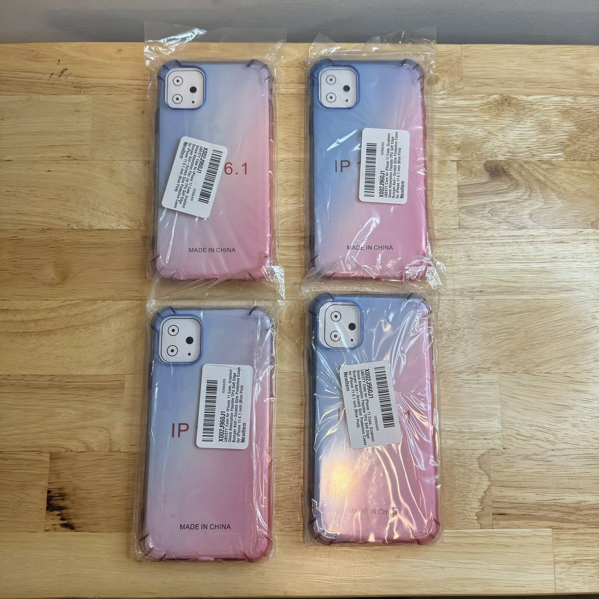 Apple iPhone 11 Lot Of Gradient Slim Soft Clear Case With Bumper Blue Pink