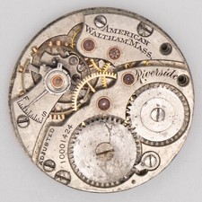 Waltham Grade Riverside Model 1898 6/0-Size Antique Pocket Watch Movement